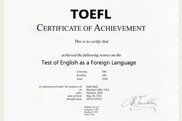 Chứng chỉ tiếng Anh TOEFL thông dụng