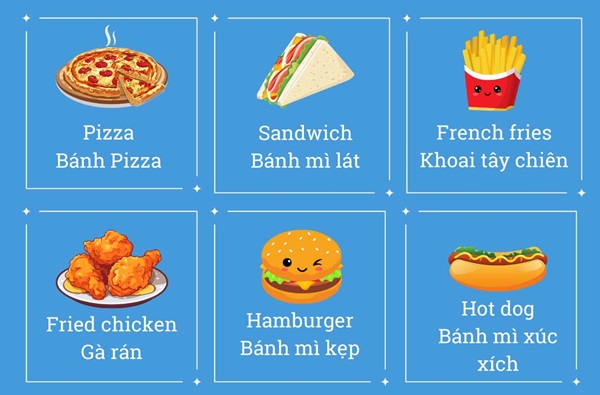 Học tiếng Anh chủ đề thức ăn đồ uống quen thuộc
