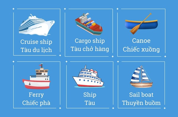 Từ vựng tiếng Anh về giao thông trên biển cho bé